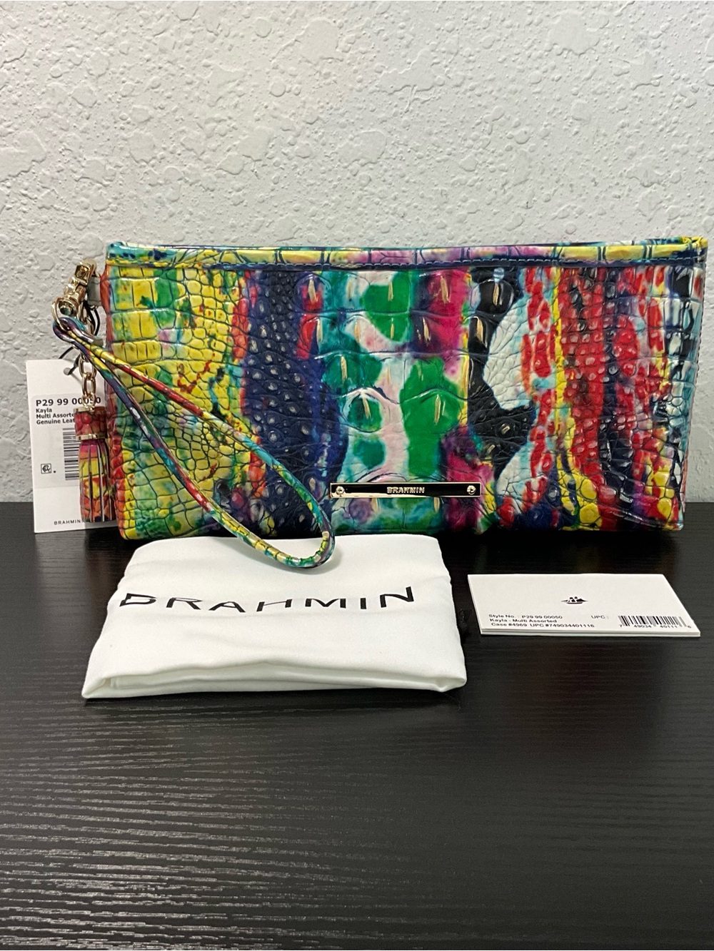 Brahmin Kayla ENERGY MELBOURNE Vibrant Color Leather Wristlet Clutch